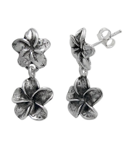 Flower Stud Earrings, Sterling Silver