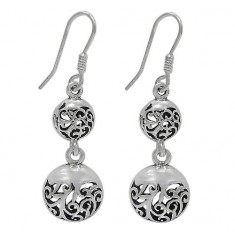 Filligree Dangle Earrings, Sterling Silver