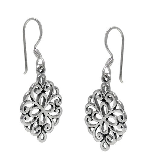 Filligree Dangle Earrings, Sterling Silver