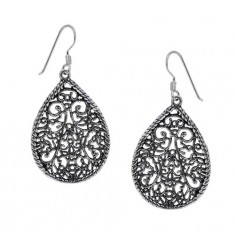 Filligree Dangle Earrings, Sterling Silver