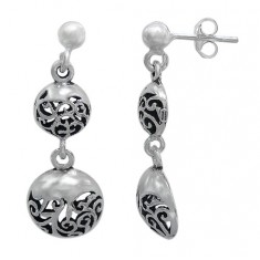 Filligree Stud Earrings, Sterling Silver