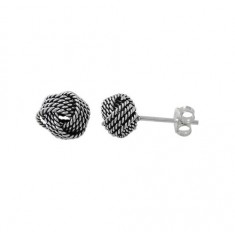 Love Knot Stud Earrings, Sterling Silver