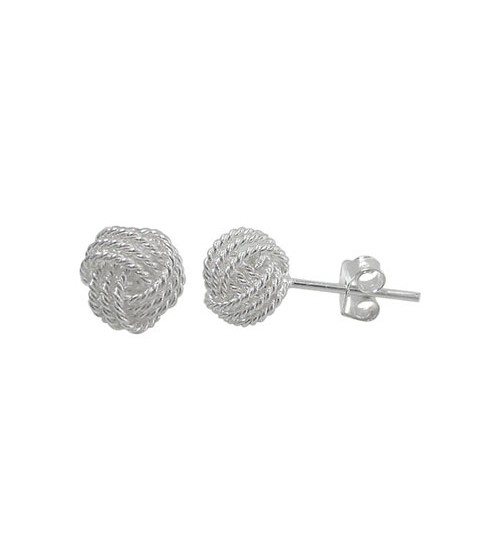 Love Knot Stud Earrings, Sterling Silver