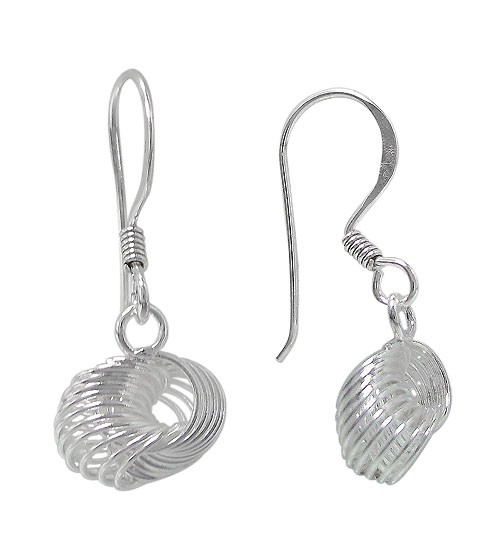 Love Knot Dangle Earrings, Sterling Silver