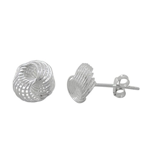 Love Knot Stud Earrings, Sterling Silver