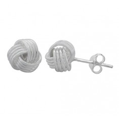 Love Knot Stud Earrings, Sterling Silver