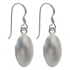 Oval Dangle Earrings, Sterling Silver