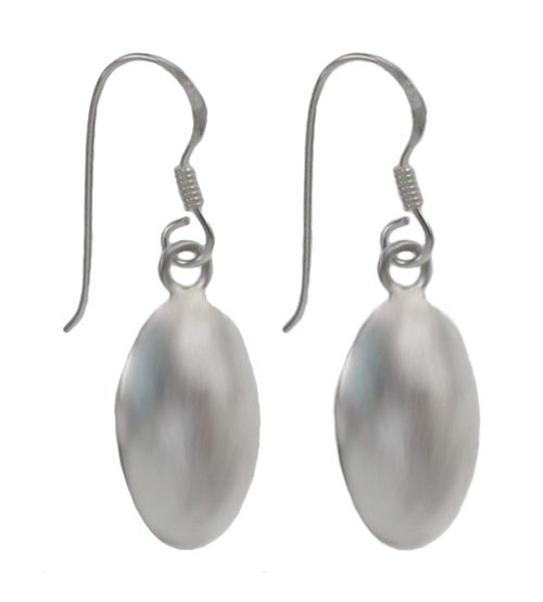 Oval Dangle Earrings, Sterling Silver