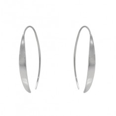 Open Hoop Dangle Earrings, Sterling Silver