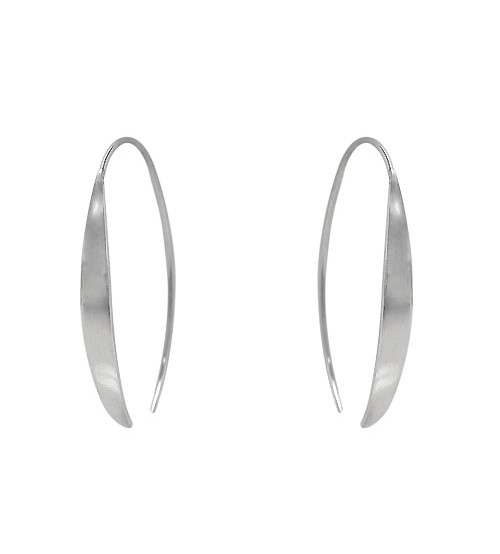 Open Hoop Dangle Earrings, Sterling Silver