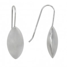 Smooth Eye Shaped Dangle Earrings, Sterling Silver