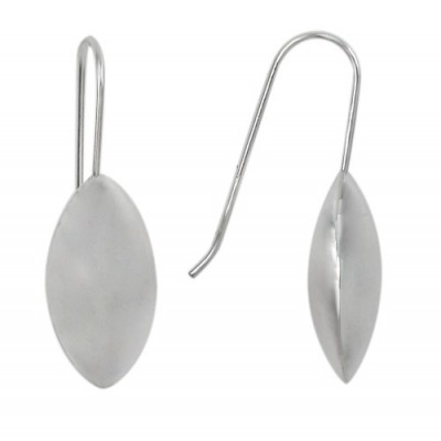 Smooth Eye Shaped Dangle Earrings, Sterling Silver
