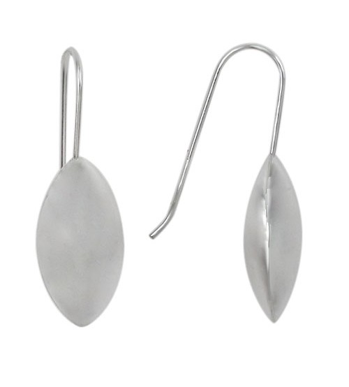 Smooth Eye Shaped Dangle Earrings, Sterling Silver