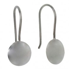 Smooth Round Dangle Earrings, Sterling Silver
