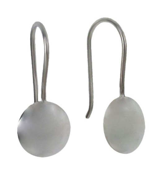 Smooth Round Dangle Earrings, Sterling Silver