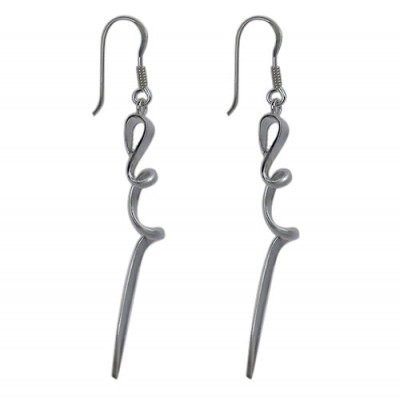 Spiral Dangle Earrings, Sterling Silver