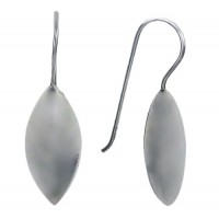 Puffy Rice Shape Dangle Earrings, Sterling Silver