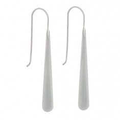 Long Teardrop Dangle Earrings, Sterling Silver