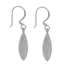 Puffy Marquise Dangle Earrings, Sterling Silver