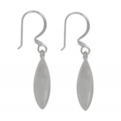 Puffy Marquise Dangle Earrings, Sterling Silver