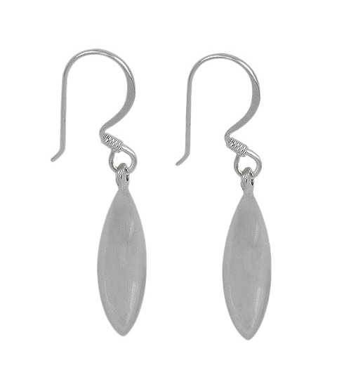 Puffy Marquise Dangle Earrings, Sterling Silver