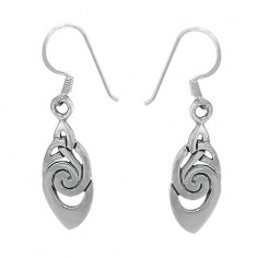 Unique Shape Dangle Earrings, Sterling Silver