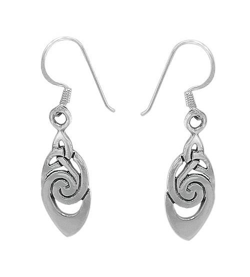 Unique Shape Dangle Earrings, Sterling Silver