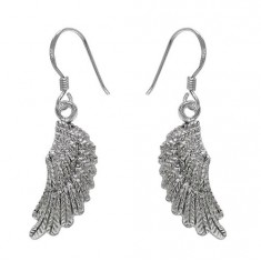 Angel's Wing Dangle Earrings, Sterling Silver