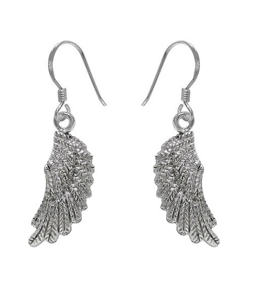Angel's Wing Dangle Earrings, Sterling Silver