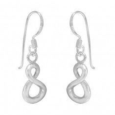 Infinity Style Dangle Earrings, Sterling Silver