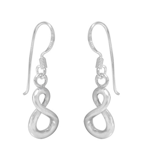 Infinity Style Dangle Earrings, Sterling Silver