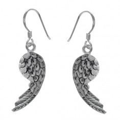 Angel's Wing Dangle Earrings, Sterling Silver