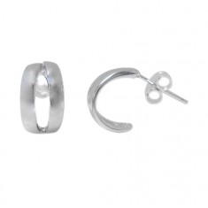 Curved Stud Earrings, Sterling Silver