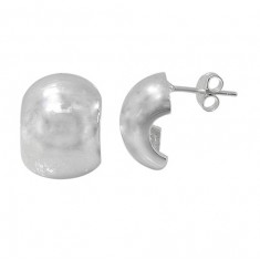 Curved Stud Earrings, Sterling Silver