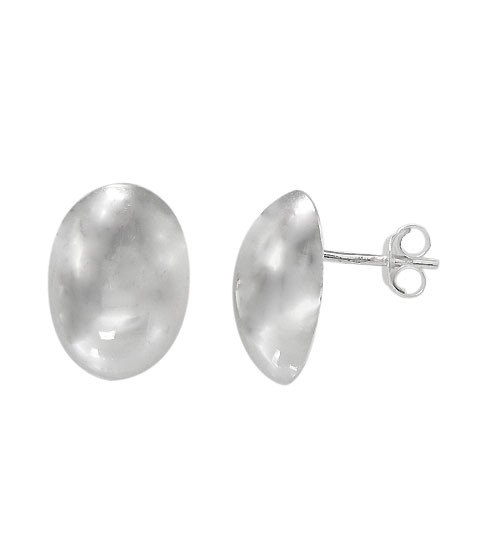 Oval Dome Stud Earrings, Sterling Silver