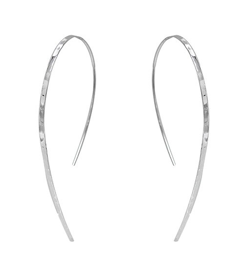 Open Loop Earrings, Sterling Silver