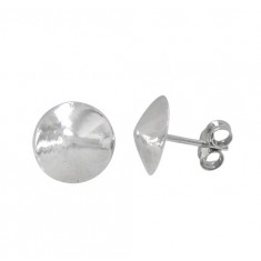 Round Dome Stud Earrings, Sterling Silver