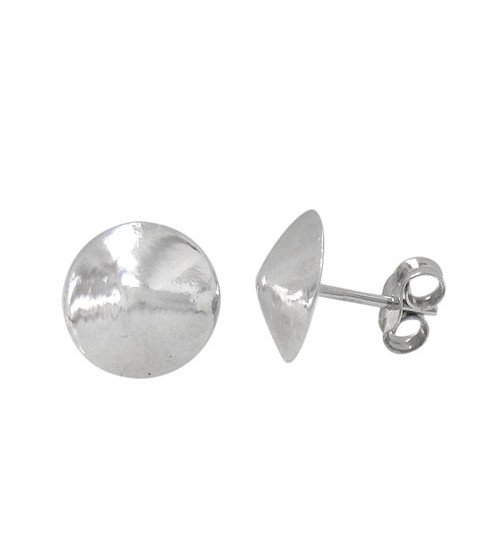 Round Dome Stud Earrings, Sterling Silver