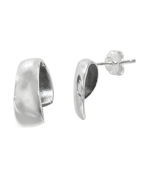 Curvy Stud Earrings, Sterling Silver