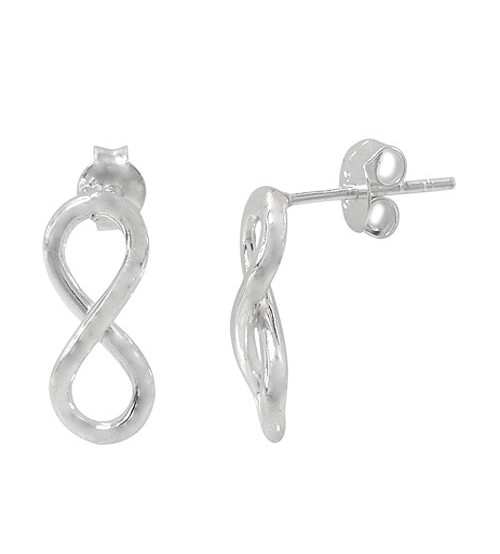 Infinity Stud Earrings, Sterling Silver