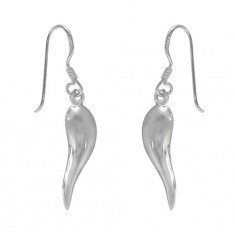 Italian Horn Dangle Earrings, Sterling Silver