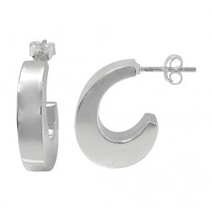 4-Sided Curve Stud Earrings, Sterling Silver