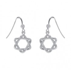 Star of David Dangle Earrings, Sterling Silver