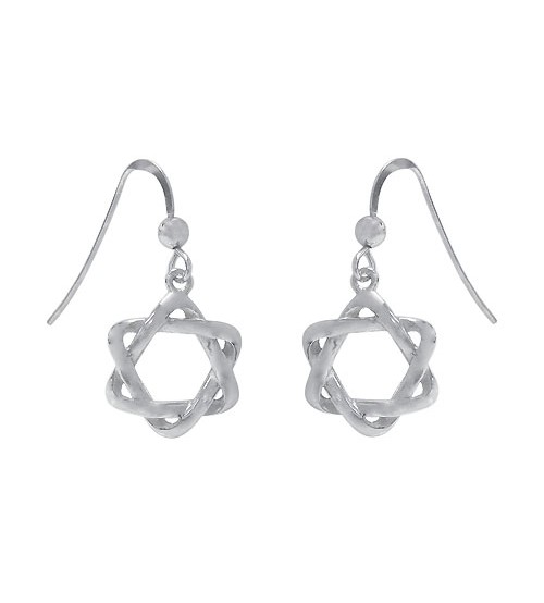 Star of David Dangle Earrings, Sterling Silver