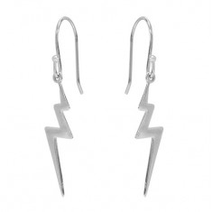 Lightning Bolt Dangle Earrings, Sterling Silver