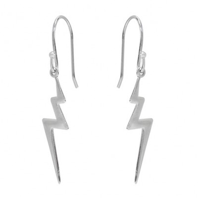Lightning Bolt Dangle Earrings, Sterling Silver
