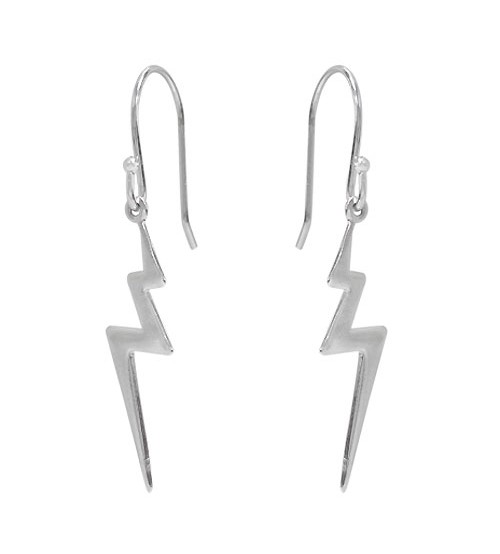 Lightning Bolt Dangle Earrings, Sterling Silver