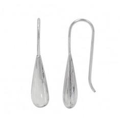 Long Teardrop Dangle Earrings, Sterling Silver