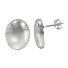 Oval Stud Earrings, Sterling Silver