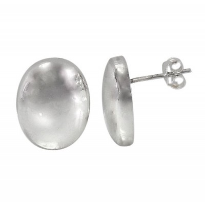 Oval Stud Earrings, Sterling Silver